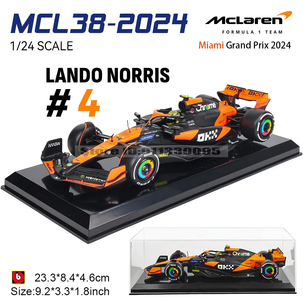 Bburago 1:24 2024 McLaren F1 Team MCL38 4 #   Lando Norris #   Oscar Piastri Legierung Automodell Spielzeugserie Sammlung Geschenk