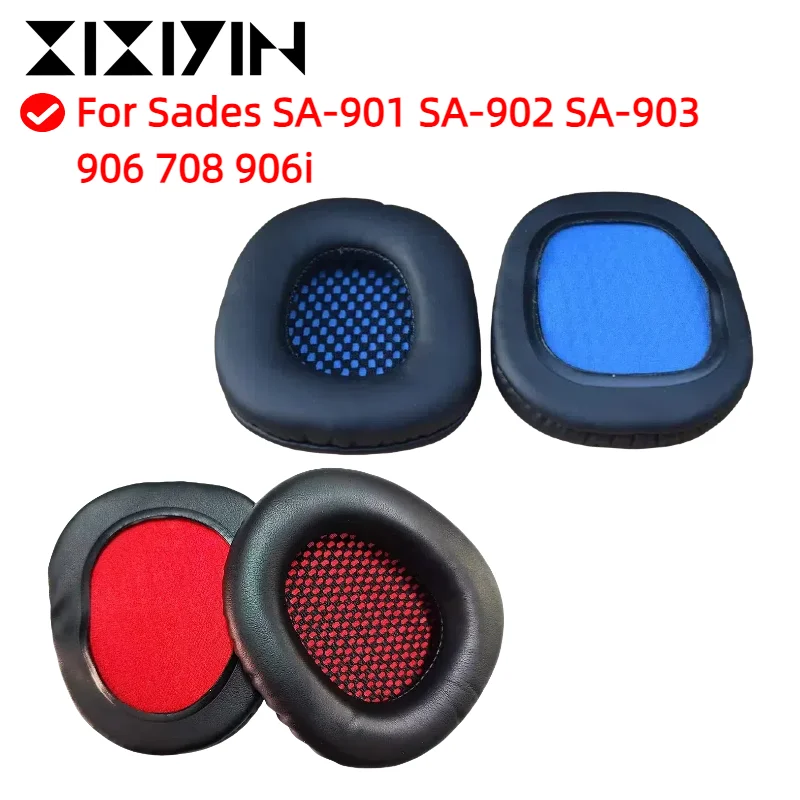 

For Sades SA-901 SA-902 SA-903 906 708 906i Headphone/Replacement Earpads Soft Protein Leather Memory Sponge Earmuffs Cover