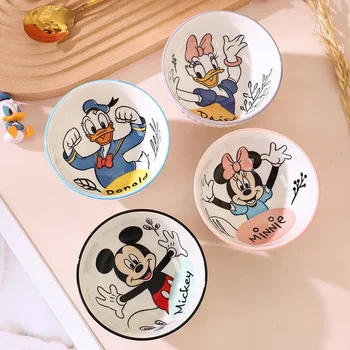 Bol de riz domestique en céramique Disney Mickey Mouse, vaisselle pour enfants à haute apparence et résistance aux hautes températures