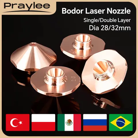 Bodor 레이저 커팅 헤드용 싱글 더블 크롬 노즐, 레이저 깍지, D25, D28, D32, M11, M14, H15 구경 1.2, 1.4, 1.5, 1.8, 2.0