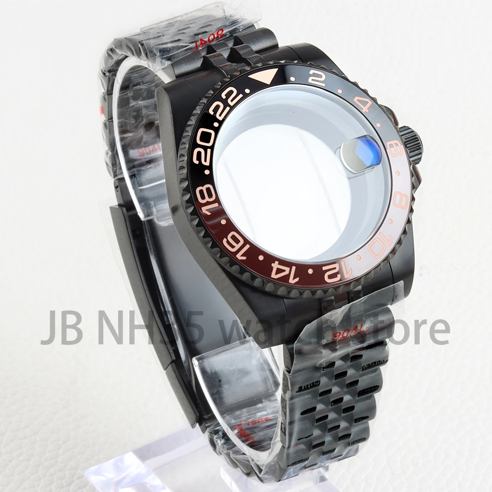 

40mm Men's Case Accessories for Gmt nh34/nh35/nh36/nh38 Movement 28.5mm Dial Solid Steel Jubilee Bracelet Fit Submariner/Yacht