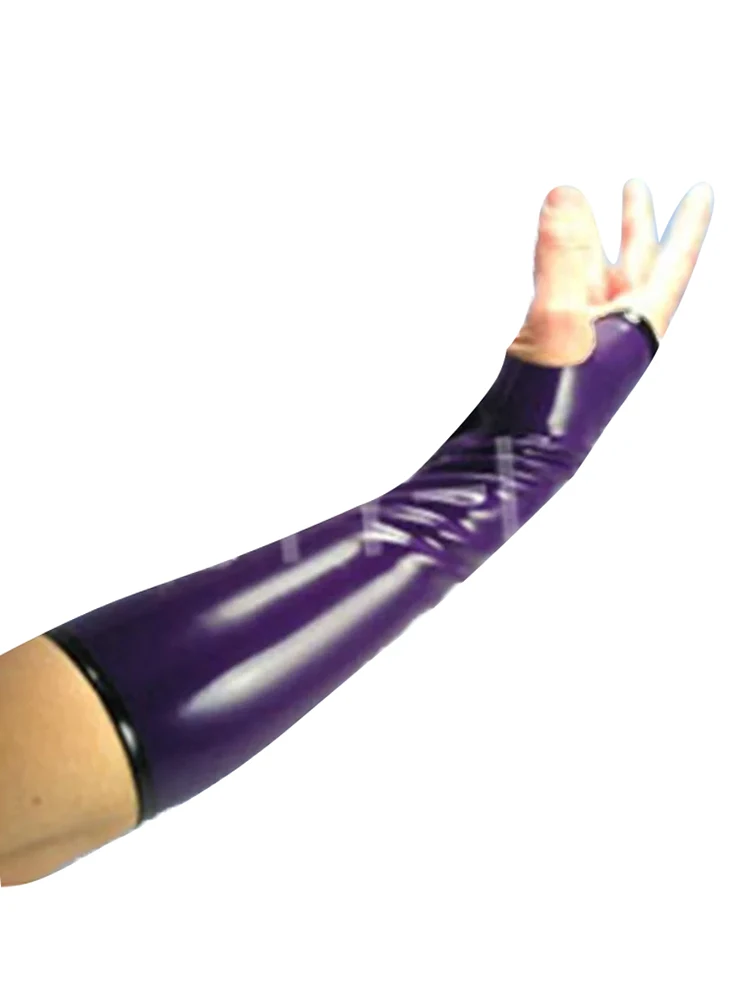 Latex Gloves Handmade Mittens diffrent edge color fetish fingers out unisex sexy plus size customization