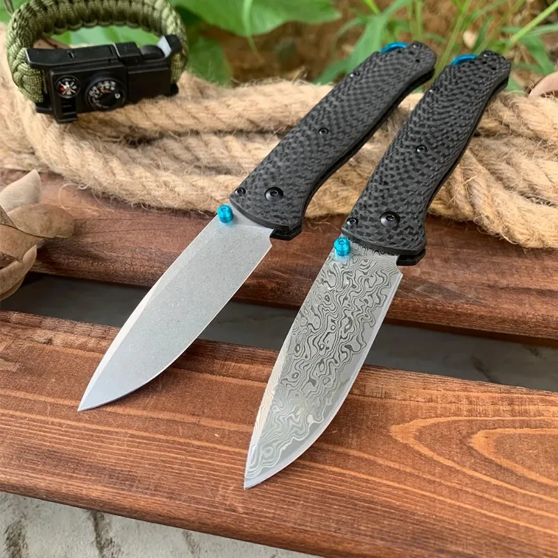 

BM 535 Folding Tactical Knife Damascus Steel Blade Carbon Fiber Handle Pocket Outdoor Camping Durable Self-defense Knives Tools