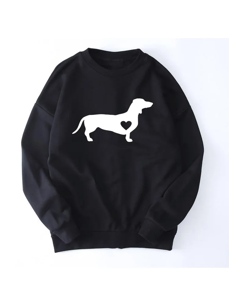 Dachshund Love Dog Print Female Sweatshirt Doxie Weiner Dog Streetwear Tumblr Women Casual Graphic Harajuku Kawaii Tops Clothes