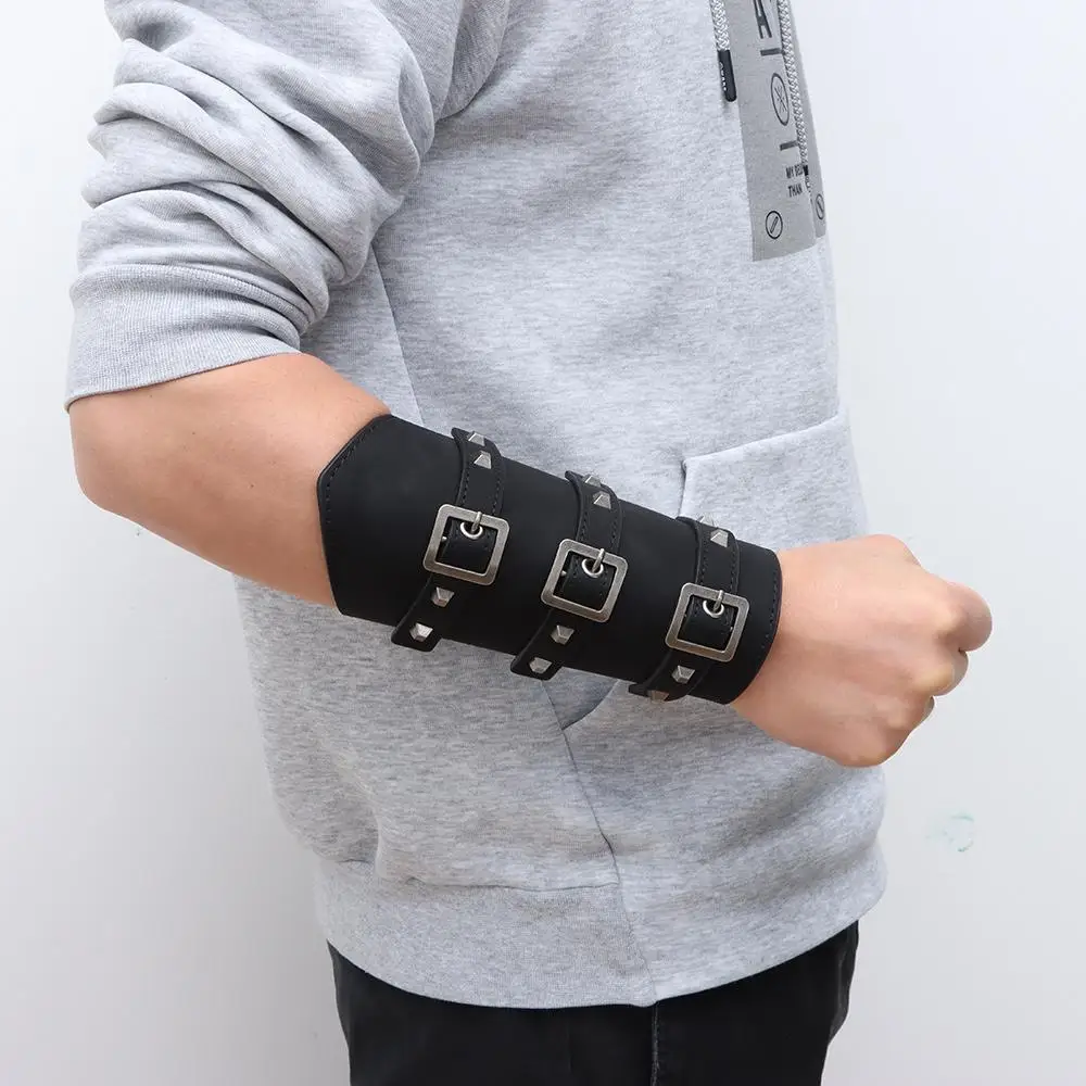 1PC Armband Cosplay Props Gauntlet Wristband Buckle Bracers Sports Accessories Viking Bracer Safe Strap Punk Arm Guard