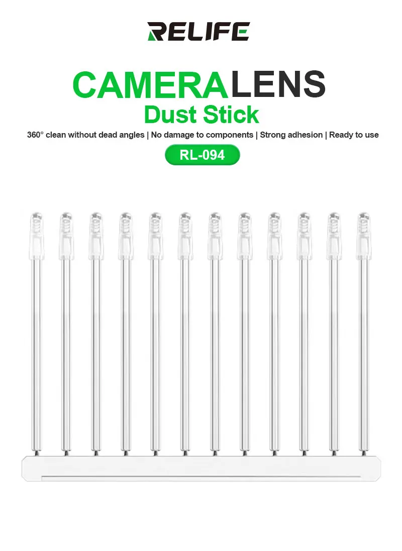 

RELIFE RL-094 48 шт., палочка для очистки объектива камеры, не повреждающая для компонентов, сильная адгезия, безопасная пыль, пылезащитная палочка для камеры