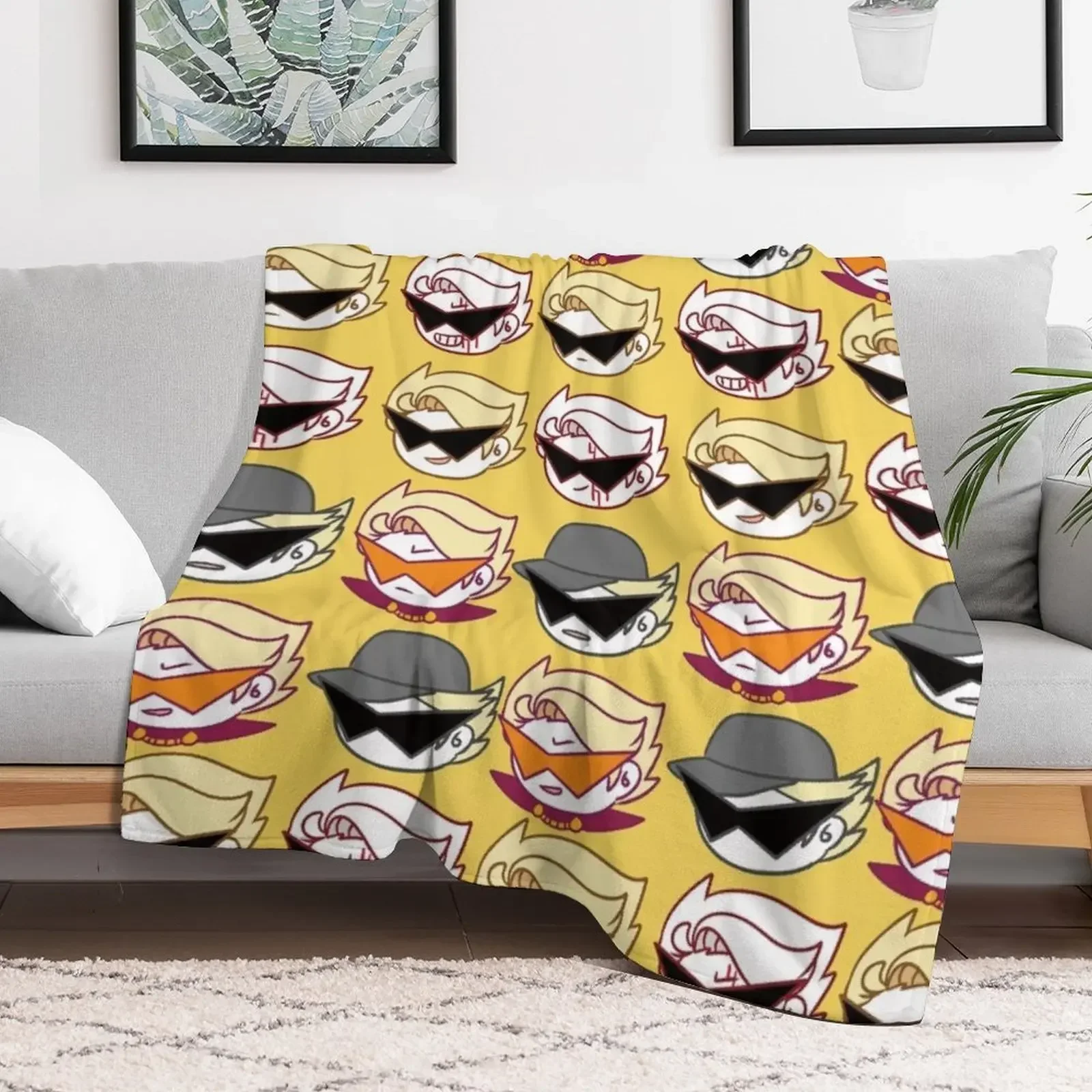 homestuck-dirk strider fabric series-Cute dirks head Throw Blanket Furrys cosplay anime Fashion Sofas Large Blankets - view 5
