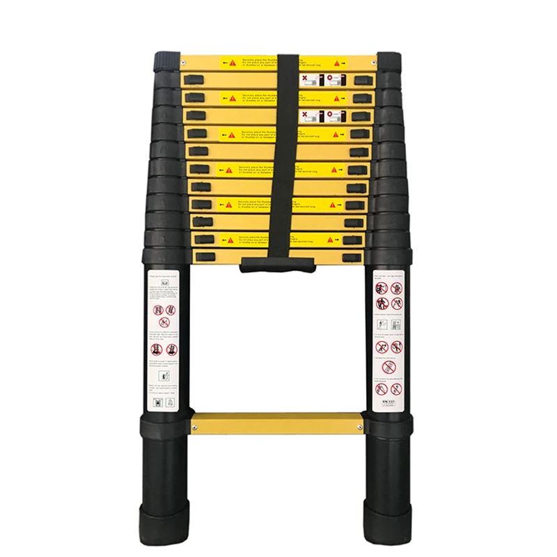 High Performance 3.8m Telescopic Ladder 225 Lbs Folding Aluminium Step Ladder with EN131