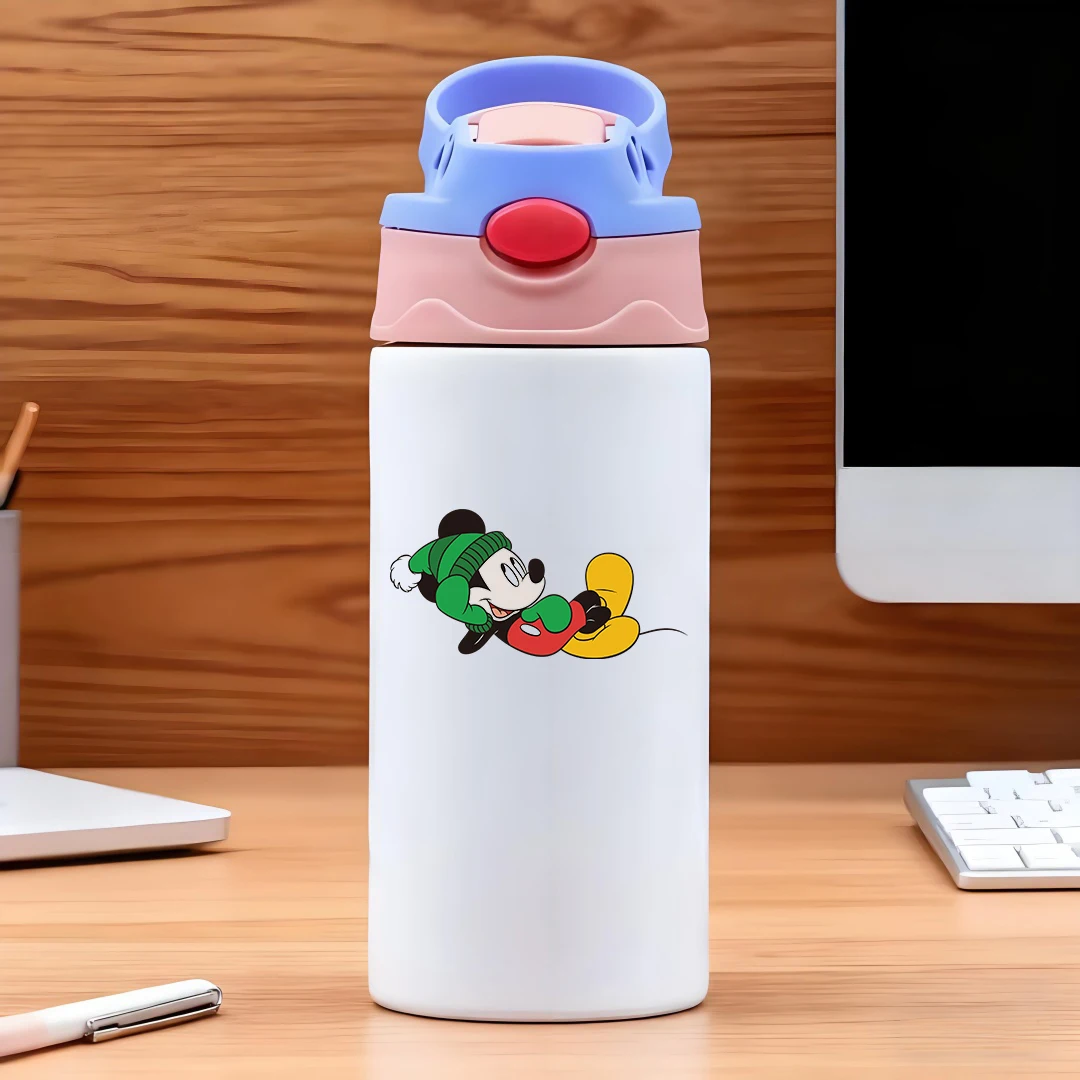 

Disney Mickey Mouse cartoon character green woolen hat big eyes joyful expression black background 304 stainless steel c