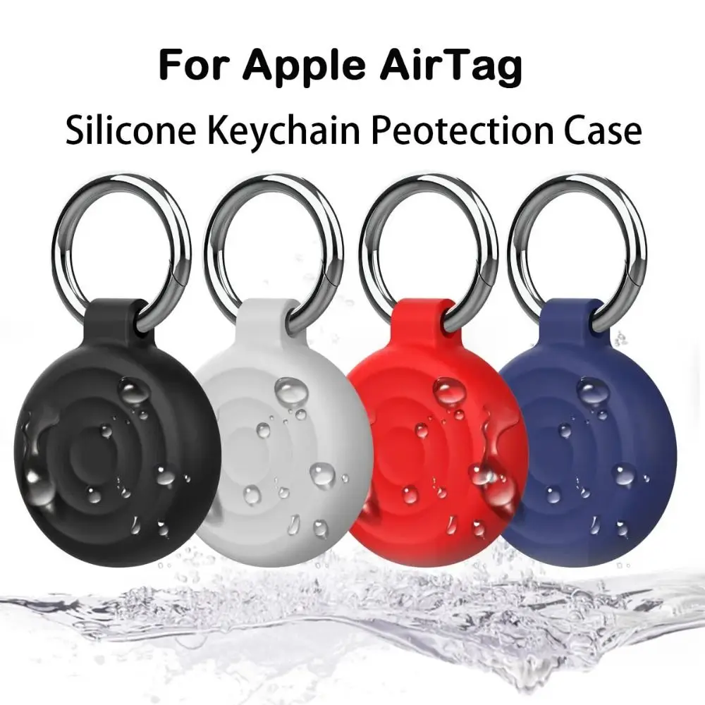 Silicone Protective Case Keychain Anti-lost Tracker Cover Waterproof Locator Holder Shell for Apple AirTag Tracker Accessories