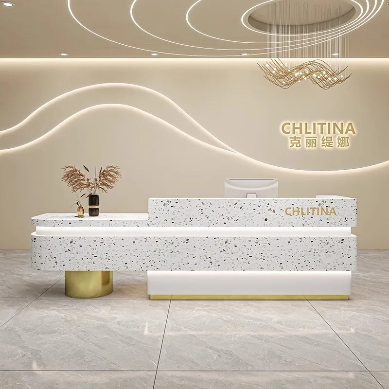 -+-Design Company Reception Desks Modern Shop Bar Luxury Hotel Executive Reception Desks Organizers Bureau Commercial Furniture