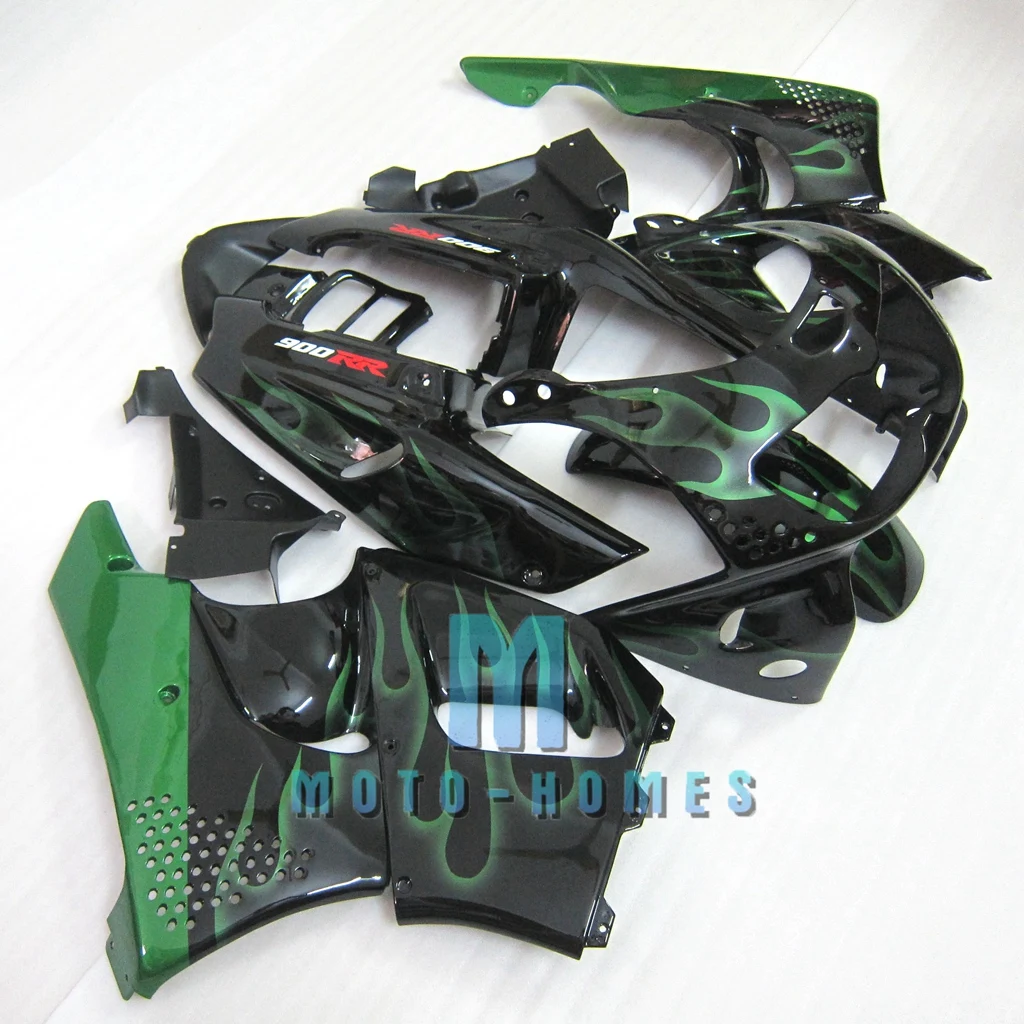 Free Custom CBR900RR 893 Rebuild Bike Fairing Set For Honda CBR900 RR 1996 1997 Road Racing Motorcycle Rebuild Bike Green Flames