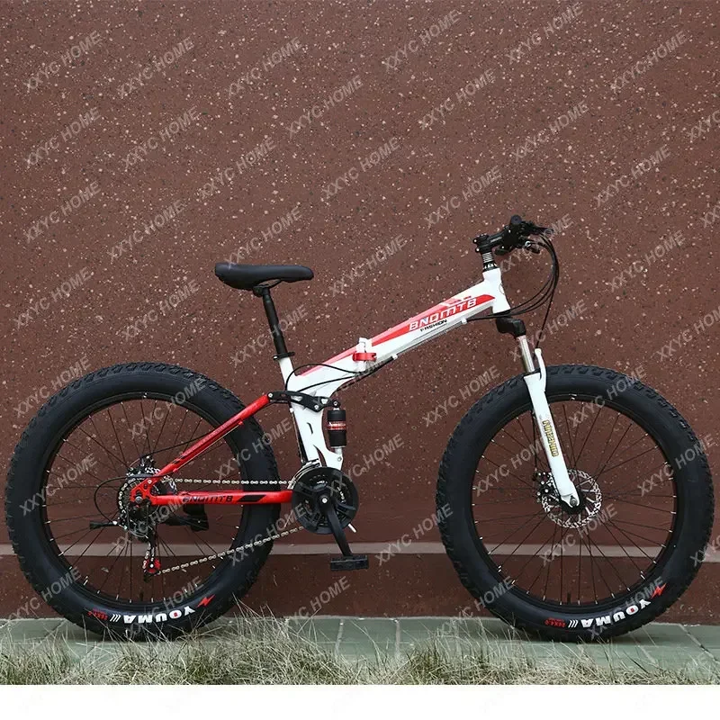 Folding Snow Mountain Bike Variable Speed Shock Absorber Disc Brake Widened Large Tire mountain bike  road bike  bikes