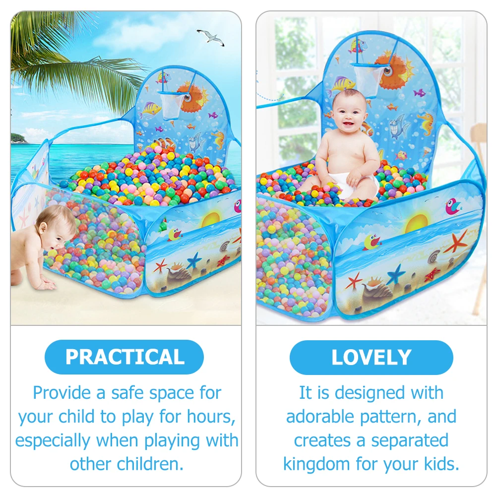 Tienda de baloncesto interior para niños, casa de juegos para niños pequeños, océano azul