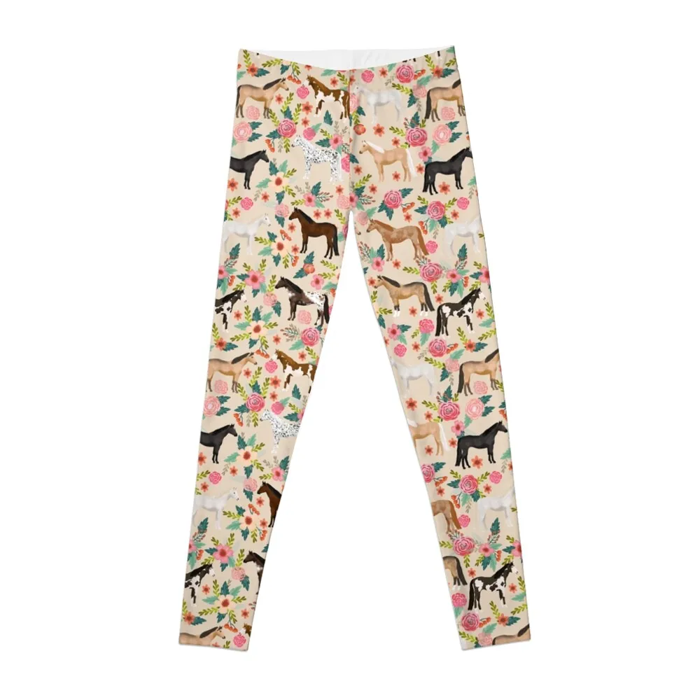 Horses floral horse breeds farm animal pets Leggings sports tennis for jogging pants Legging sexy woman Womens Leggings