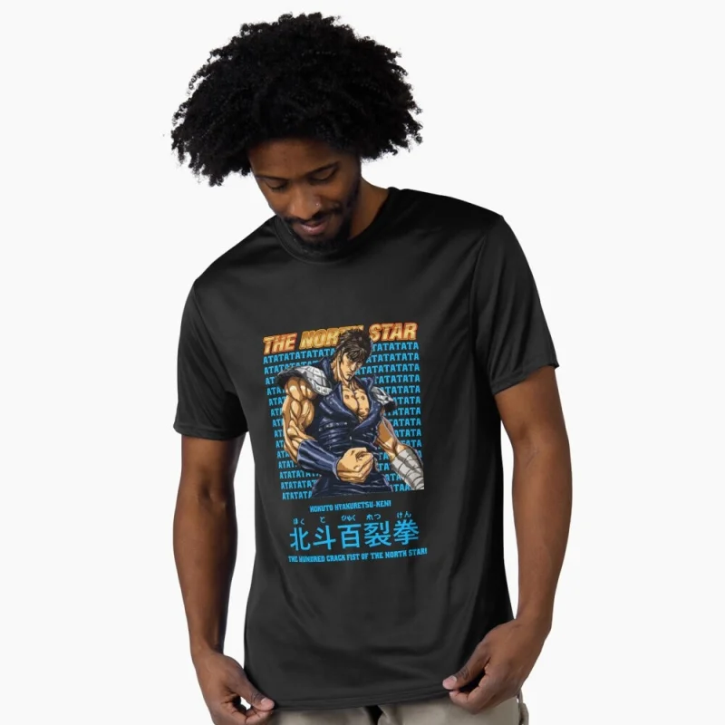 

0322 Hokuto No Ken Kenshiro graphic tee Manga Fist of the North Star Anime T shirt Large size Tops 100% cotton print Y2K Clothes