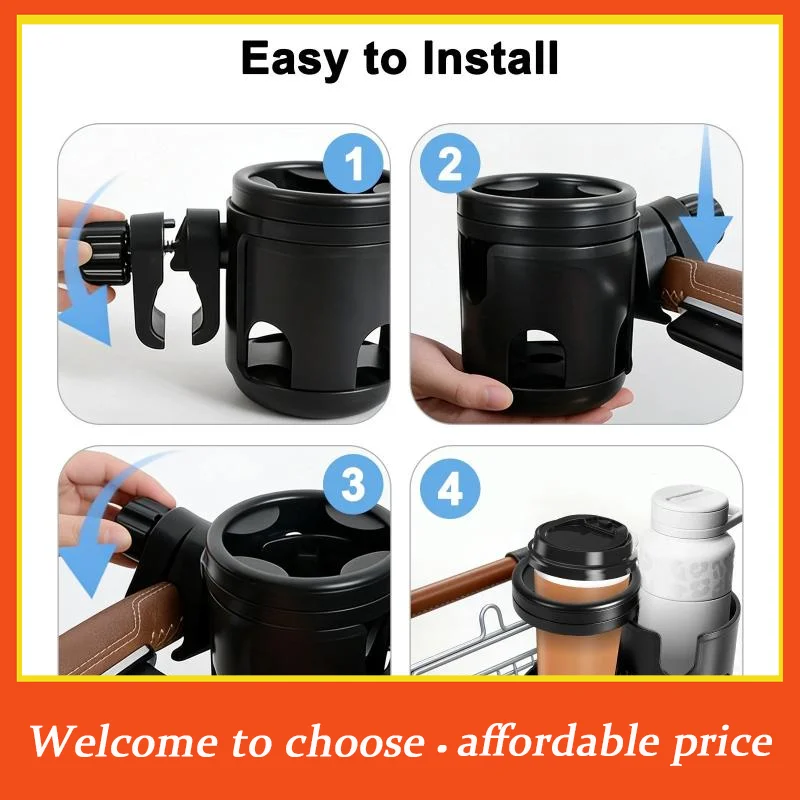 

[]2-in-1 Cup Holder Baby Stroller Cup Holder Rack Children Bicycle Cart Bottle Rack Kids Bicycle Pushchair Accessories