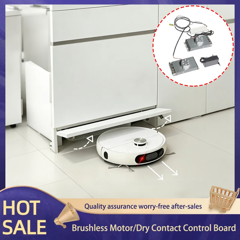 

Infrared Induction Automatic Door Opener for Robot Vacuum Storage Cabinet Electric Micro Push Rod with Side Mount Hardware