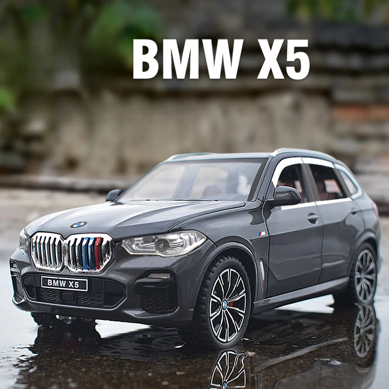 Diecast 1:24 Scale BMW X5 SUV Alloy Car Model Collective Metal Voiture Miniature Home Decor Car Toy Boys Gift Sound Light