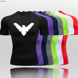 Nightwing Running Shirt Tops Clothing Men Gym Sport Tshirt Quick Dry Compression Swearshirt Gym Fitness Breathable Sportswear