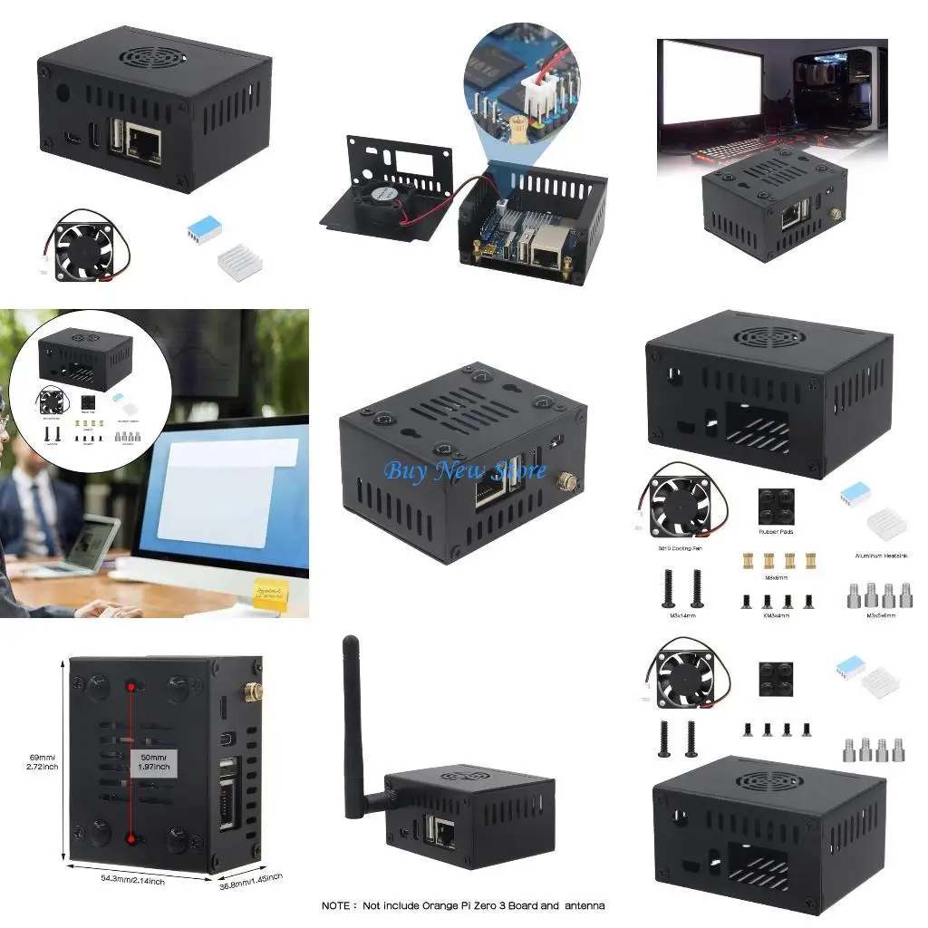 

20ce прочный металлический корпус с 5 В 3010 охлаждающим вентилятором для оранжевого Zero3 (N502) Плата для разработки