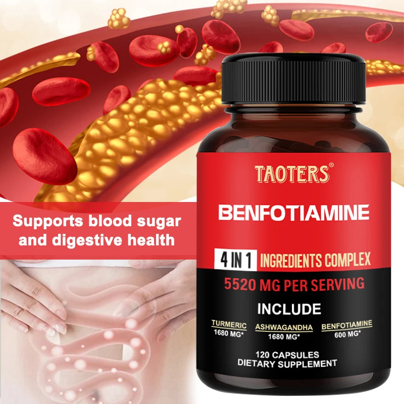 TURMÉTICO+ASHWAGANDHA+BENFOTIAMINA 5520 mg - Potente antioxidante, soporte cognitivo y energético, sistema inmune de salud