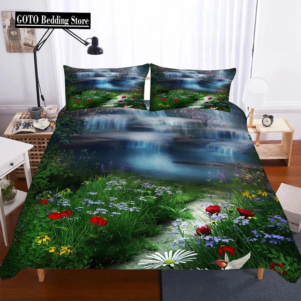 

Flowers and Plants Bed Cover Set Bedding Duvet Cover Sets Reactive Printing Hd Housse De Couette 228x228 Queen King Size New