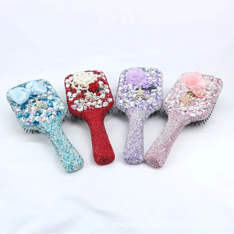 Diamond-encrusted Air Bag Comb, Massage Scalp Meridians, Wooden Comb, Children's Static Electricity, Long Hair, Large Board Comb