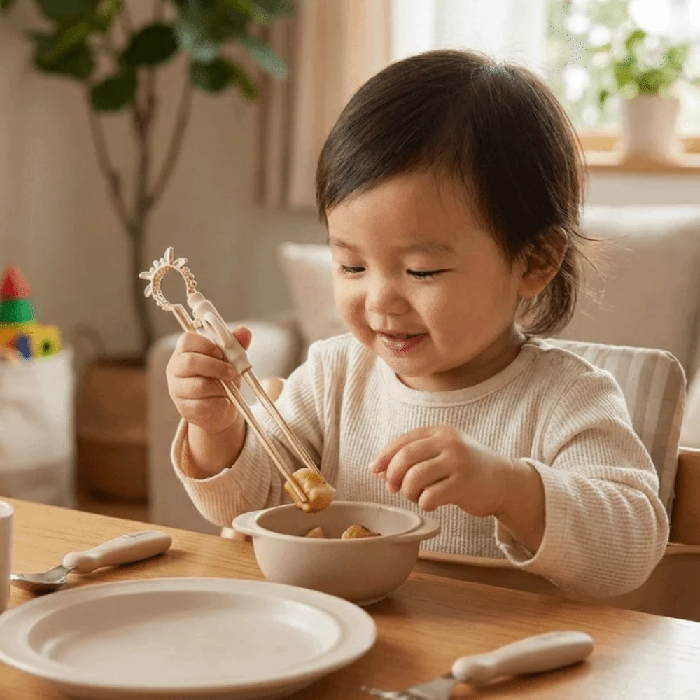 1/2PCS Food Grade Kids Training Chopsticks Transparent Design Cartoon Shape Baby Learning Chopsticks High Temperature Resistance