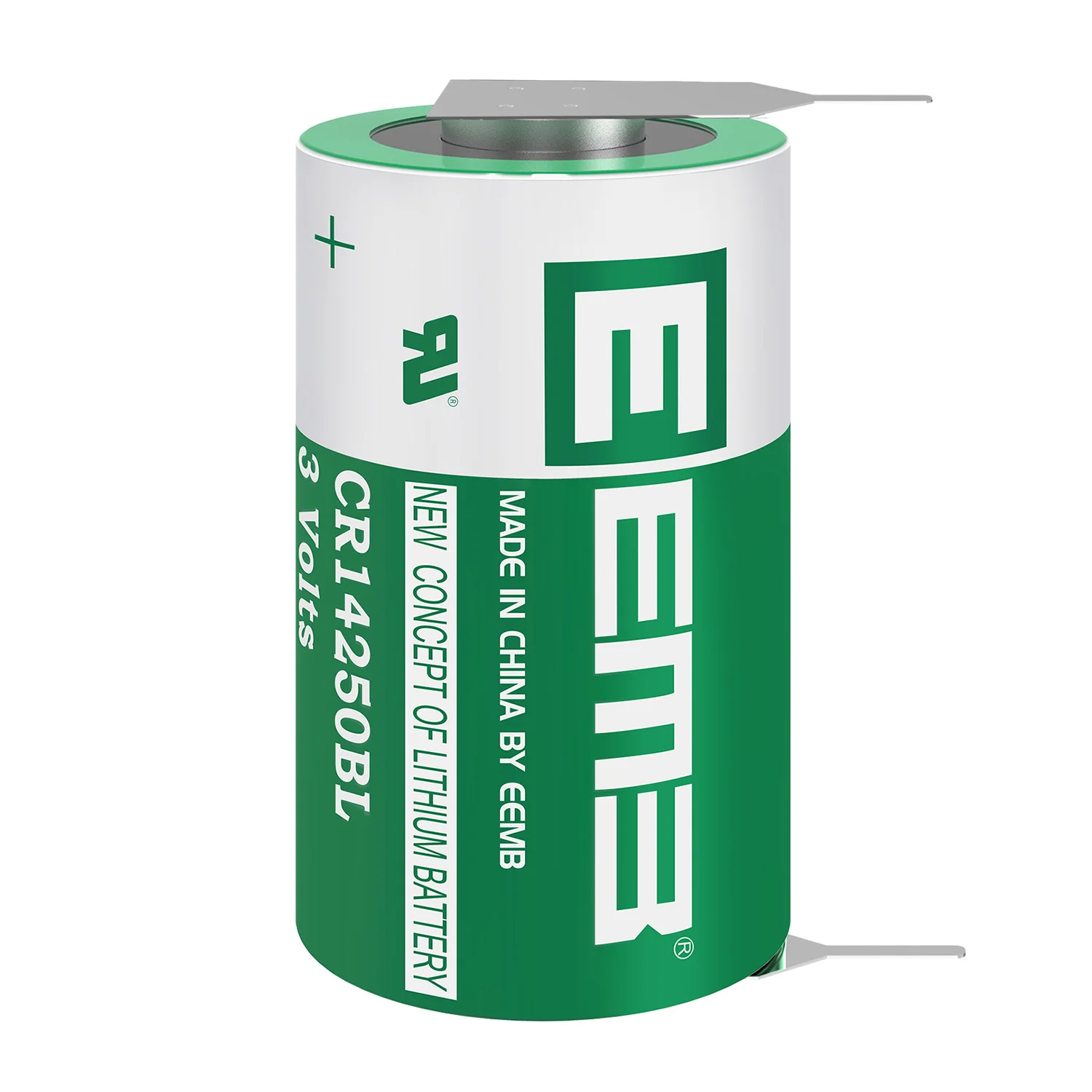 1/2AA 14250BL with Solder Tabs 14250 3V Battery for Water Gas Meters, PCL Industrial Control IoT Sensors