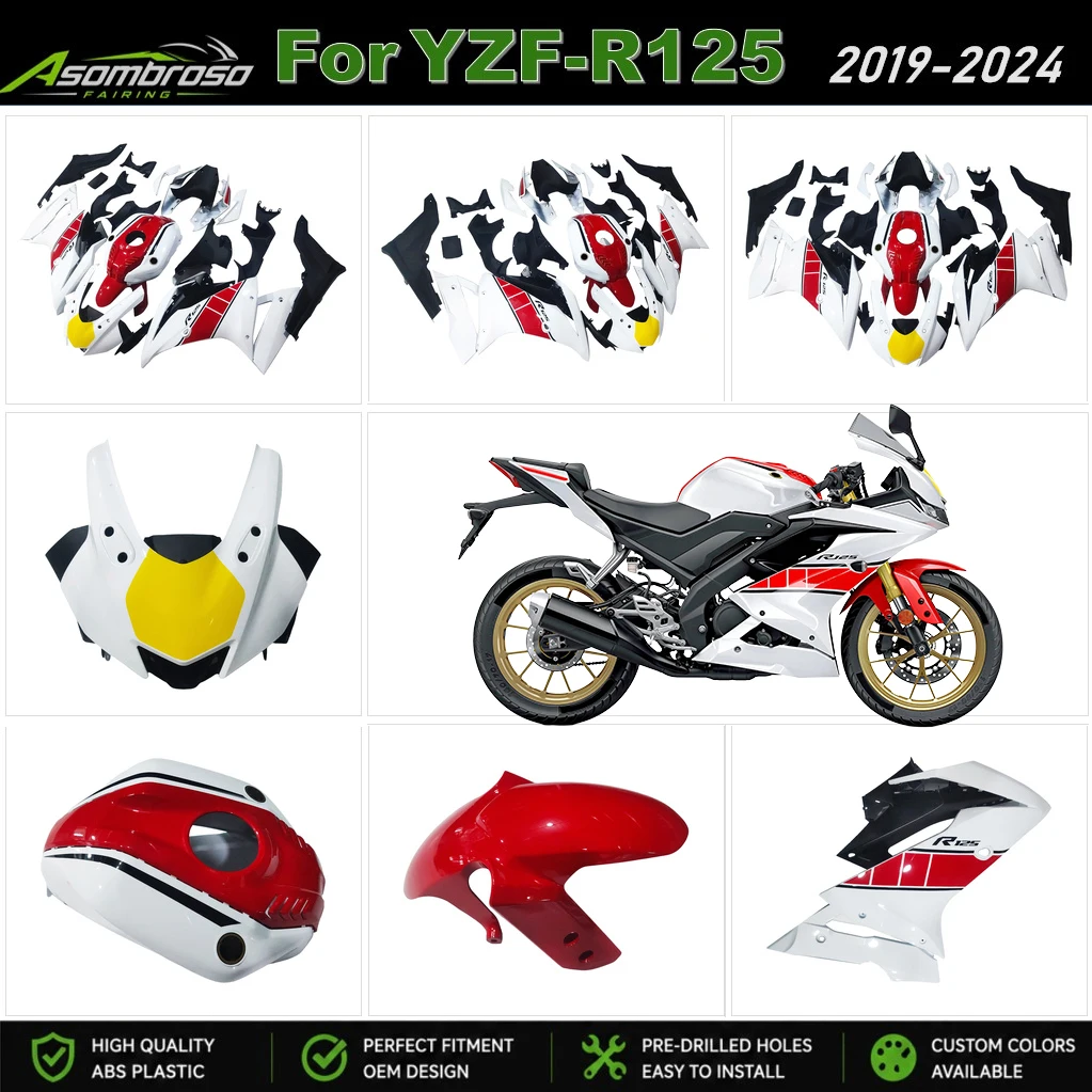 R125 2019-2024 Fairing Kit For YAMAHA YZF R125 19 20 21 22 23 24 ABS Injection Molded Complete Motorcycle Body Work Set