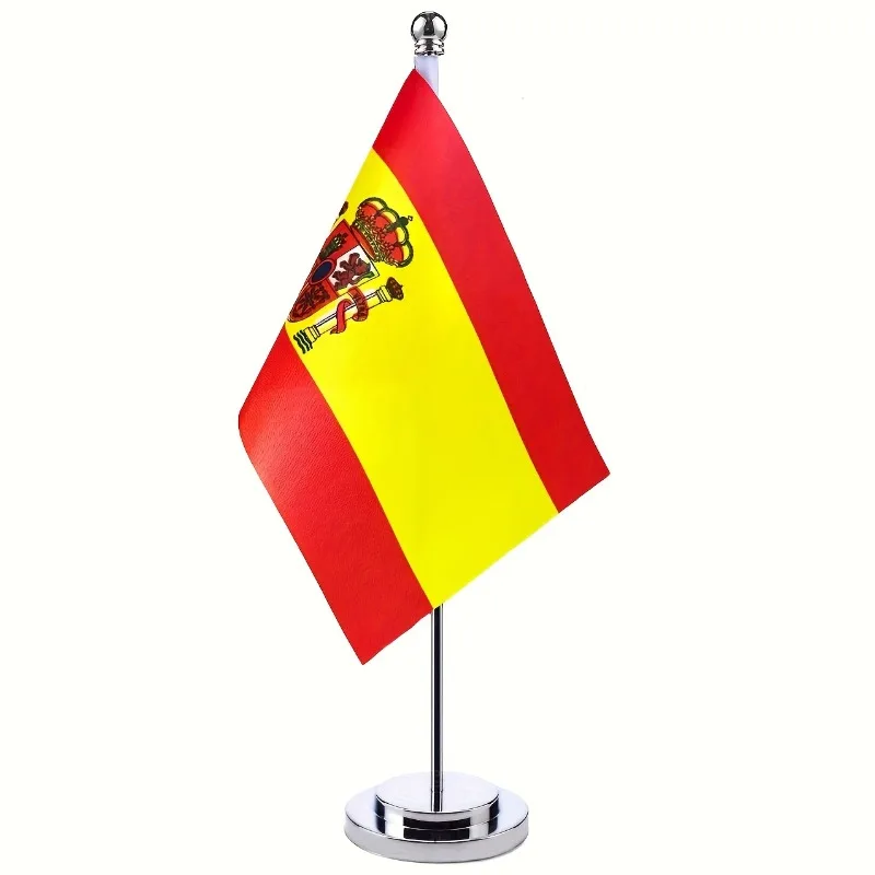 

1pc Spain Table Flag, Espana Spanish Desk Flag, Office Flag, International World Country Flags Festival Events Decorations