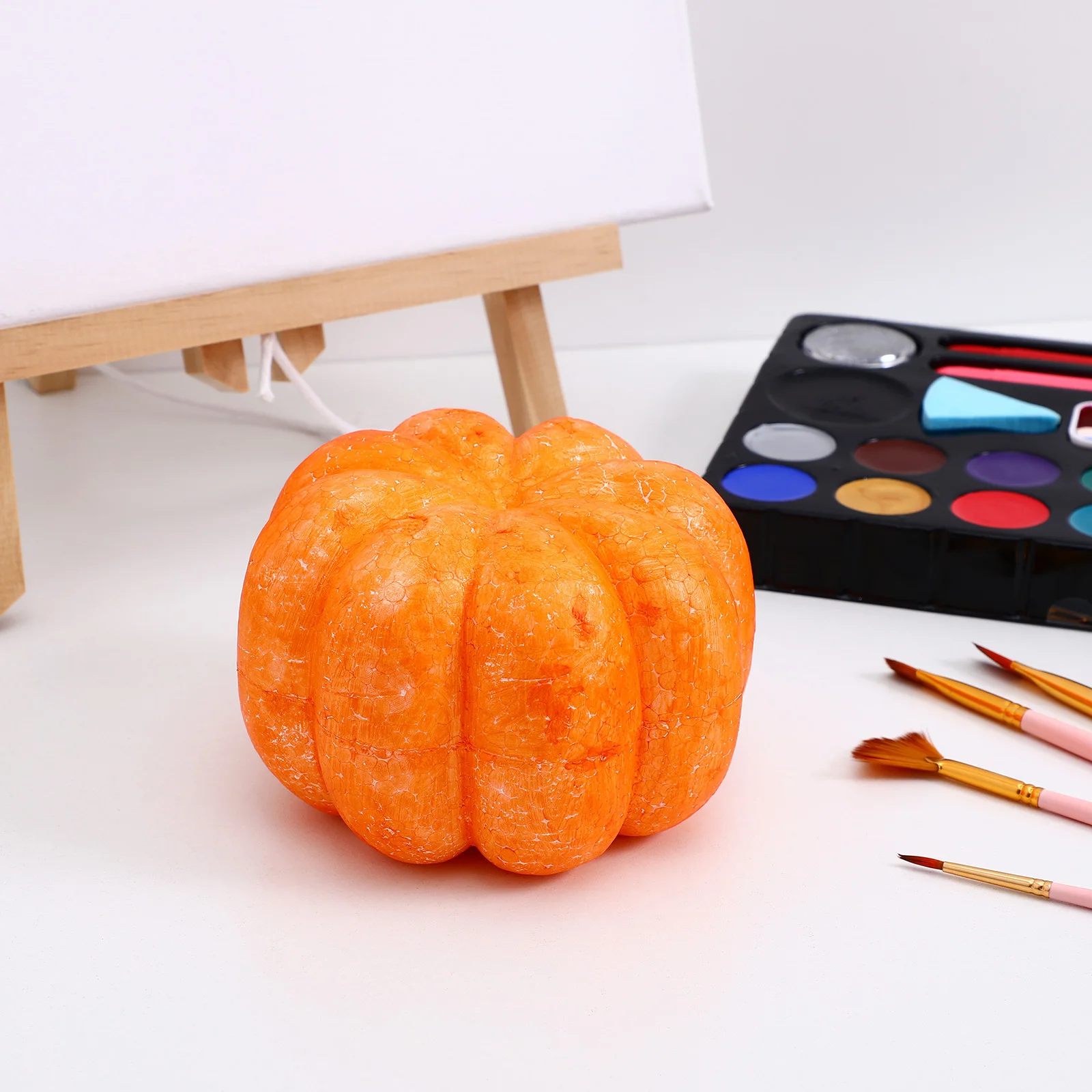 

White Fake Pumpkin Diy Craft Kit Smooth Carvable Foam Pumpkins For Halloween Thanksgiving Fall Decorations Simulation