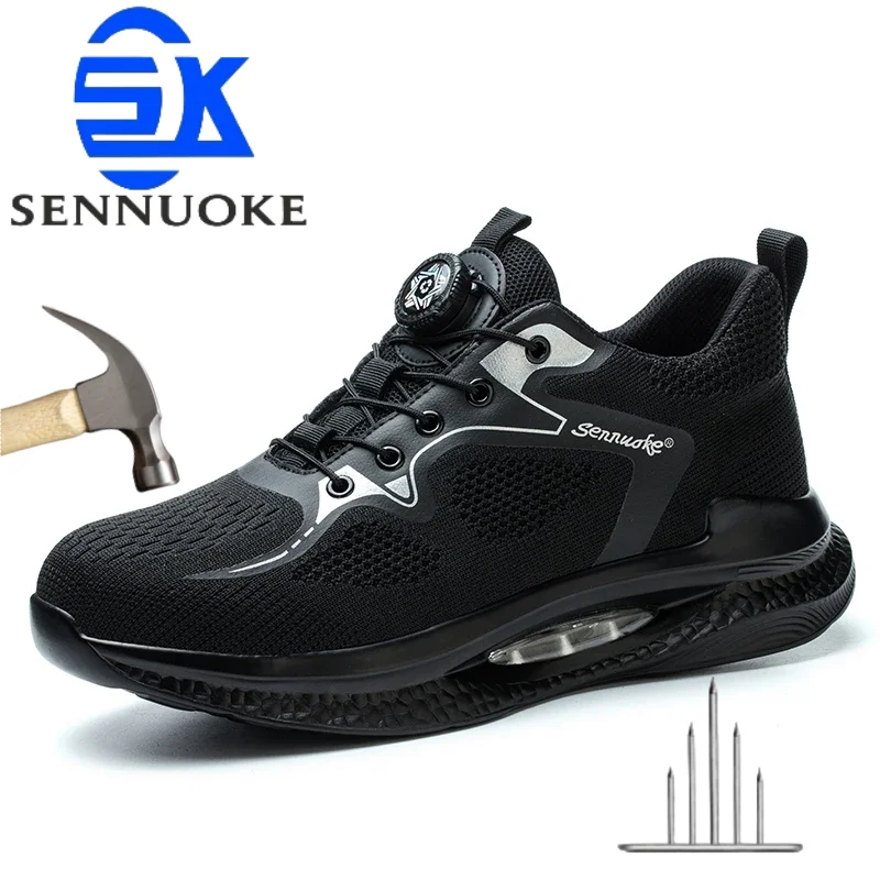 Men's Work and Safety Shoes Man for Work Shoes Steel Toe Lightweight Protection for the Feet Footwear Sneakers