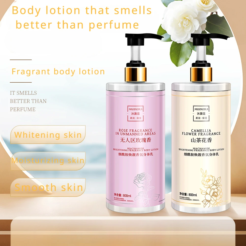 800ml Nicotinamide Body Creams Light Texture Lasting Fragrance Refreshing and Moisturizing Rose Perfume Large Capacity Body Care