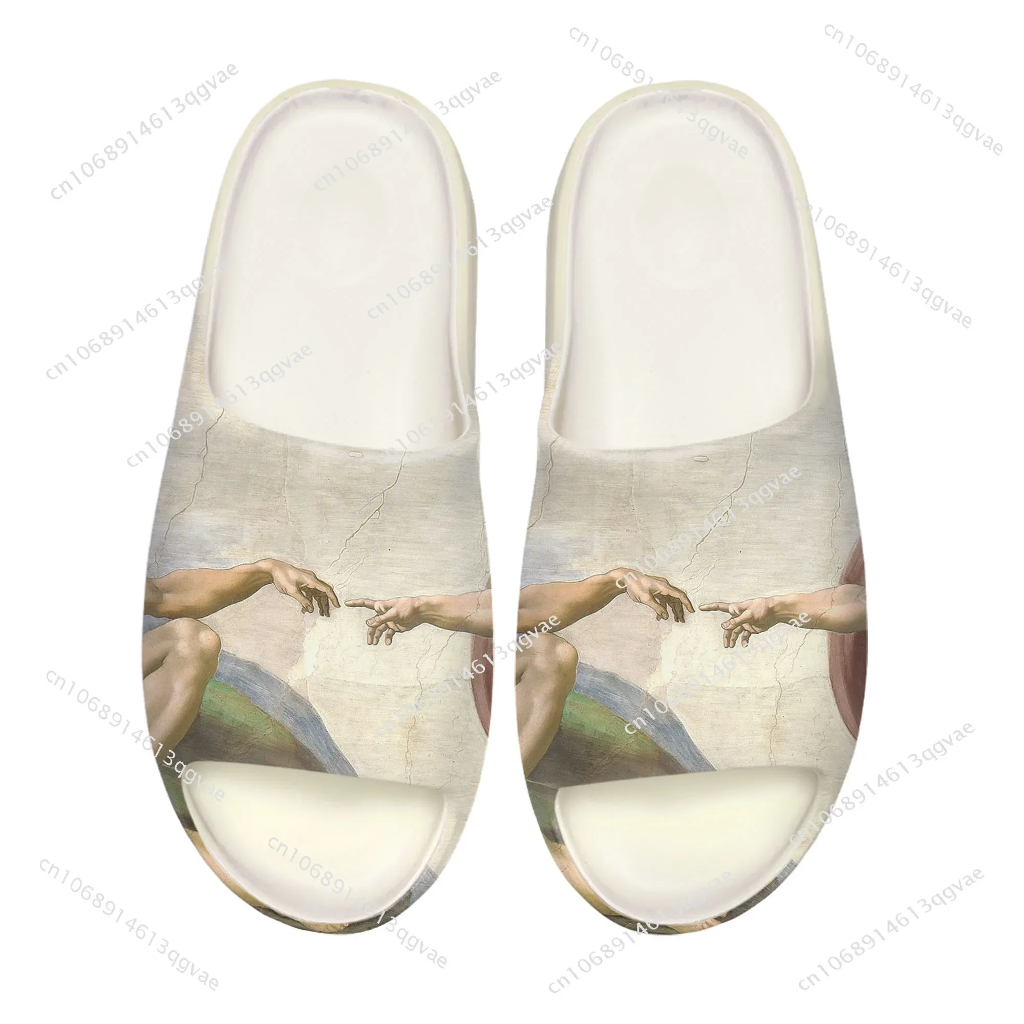 

The Creation of Adam Soft Sole Sllipers Home Clogs Step on Water Shoes Mens Womens Teenager Bathroom Customize on Shit Sandals