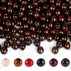 24~500pcs Natural Wooden Beads Multisize Round Large Hole Loose Wood Bead for Craft Jewelry Making DIY Bracelets Accessories