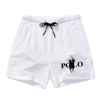 2026 Summer Ice Silk Quick Drying Beach Shorts for Men's Slim Fit Running, Swimming, Fitness, Breathable Shorts