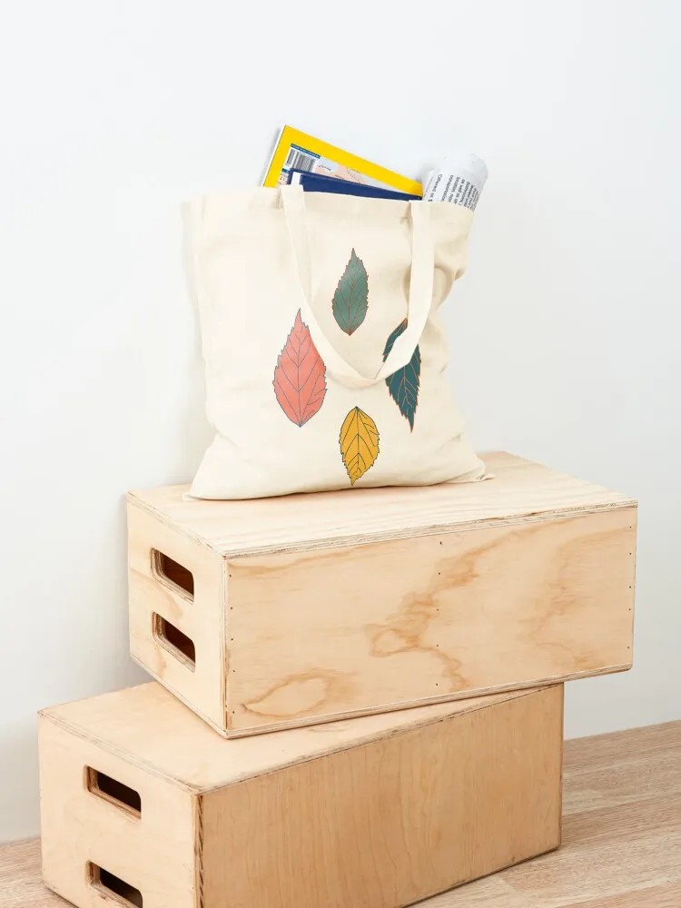 Four energetic colors leaves sticker design Tote Bag Big bag women Custom bag bags for women cloth woman