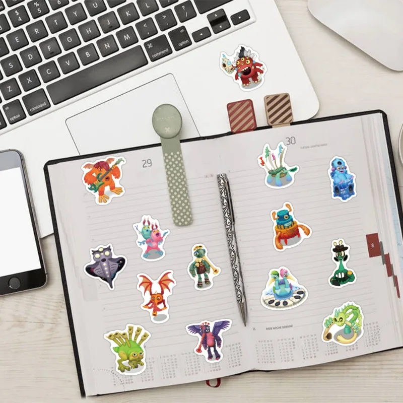 60pcs My Singing Monster Game Stickers Suitcase Water Cup Stationery Mobile Phone Car Scooter Laptop Decorative Stickers image 5