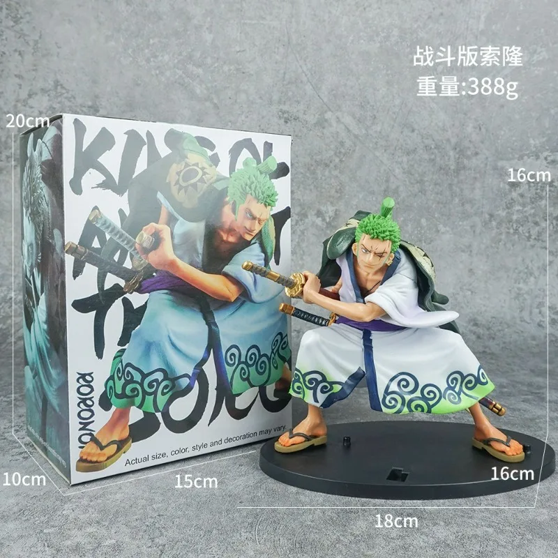 Figura de Anime de una pieza, figuras de acción de Roronoa Zoro, modelo de muñeca, juguetes, estatua, colección, adorno de habitación, regalos de cumpleaños para niños