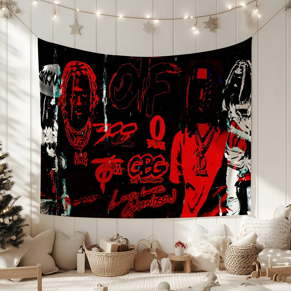Singer K-King Von-N Grandson flag Decorative Banners Suitable For Outdoor Camping Family Parties And Garden Walls Gift