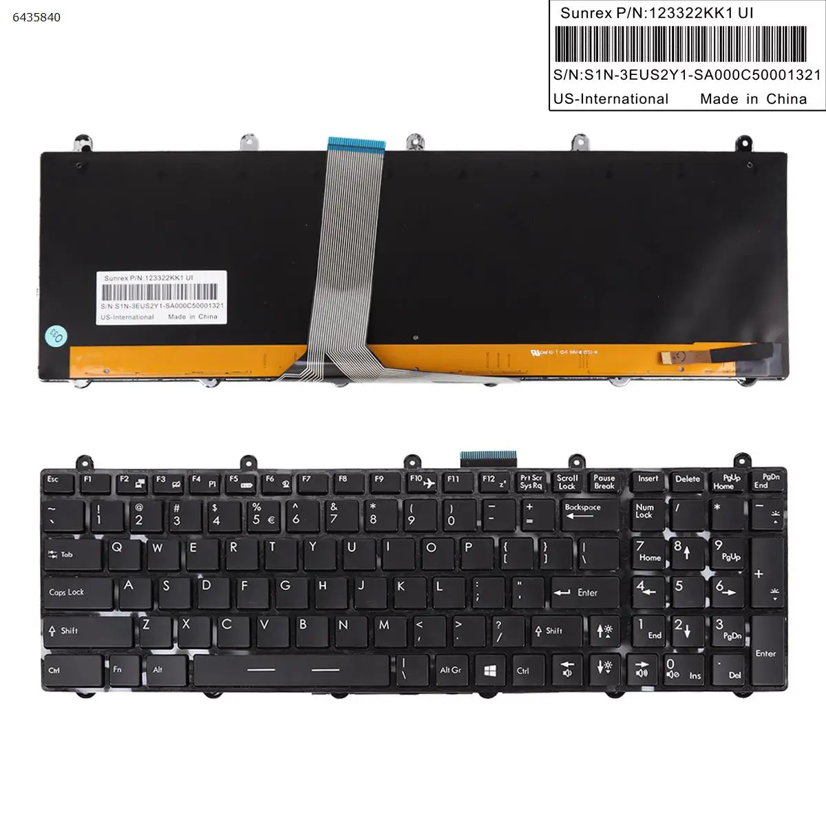 

US Laptop Keyboard for MSI GT60 GT70 GT780 GT783 GX780 Black Frame with Small Enter and Full Colorful Backlit