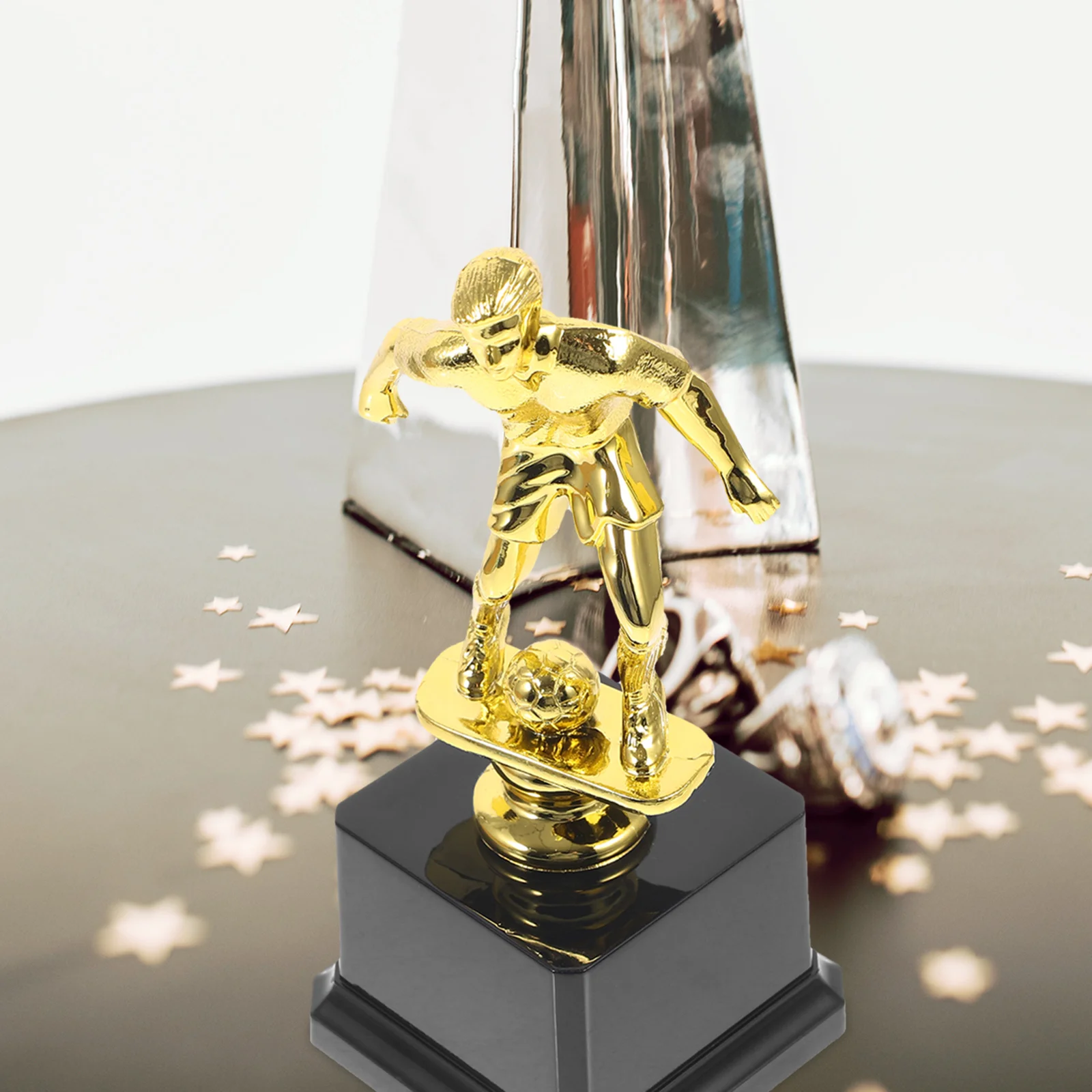 

1 Piece Soccer Trophy Decorative Award Ornament for Football Match Party Event Prize Desktop Home Decoration Plastic Athlete