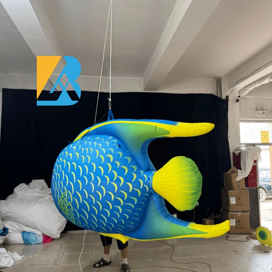 Bespoke Giant Hanging Blow up Air Fish Design for Birth Day Stage Decoration Toys