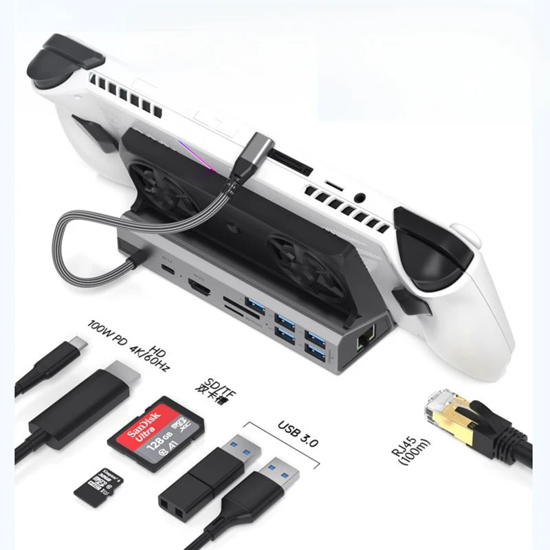 Imagem -05 - Game Console Docking Station Distribuidor Usb tipo c Extender Base Tela Adaptador de Projeção Acessórios para Gpd Win4 r7 6800u