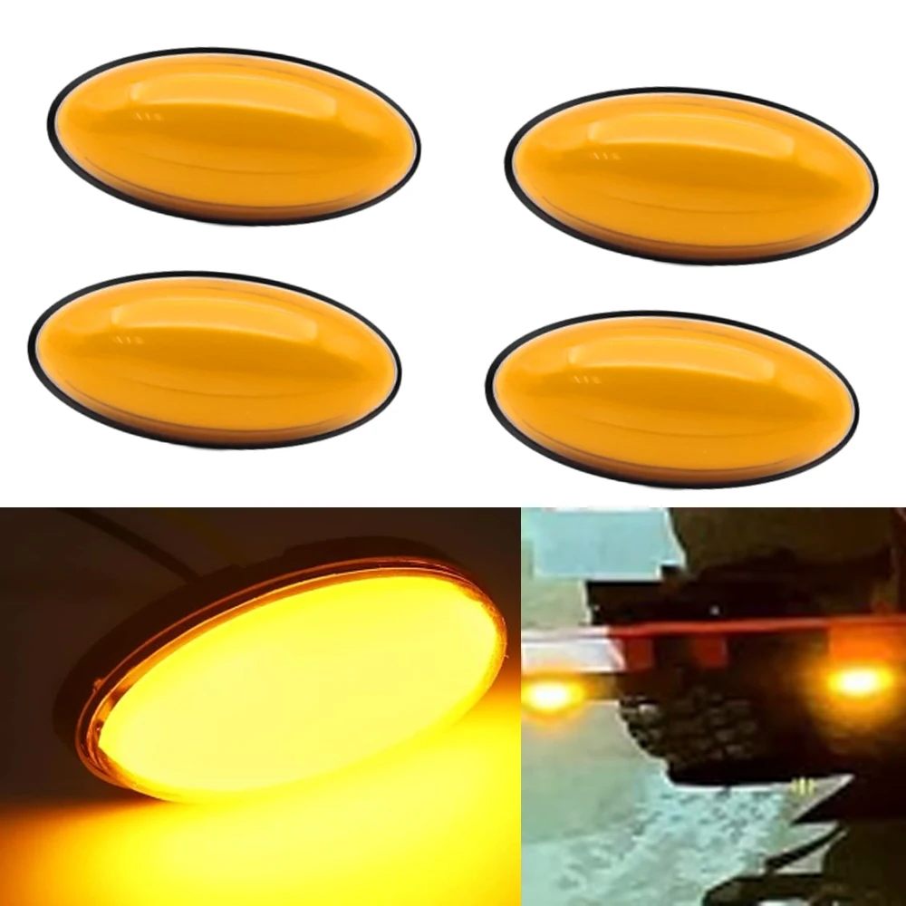 

4pcs 12V-24V 2x9 LED oval side signal light strip accessories suitable for cars, trucks, trailers