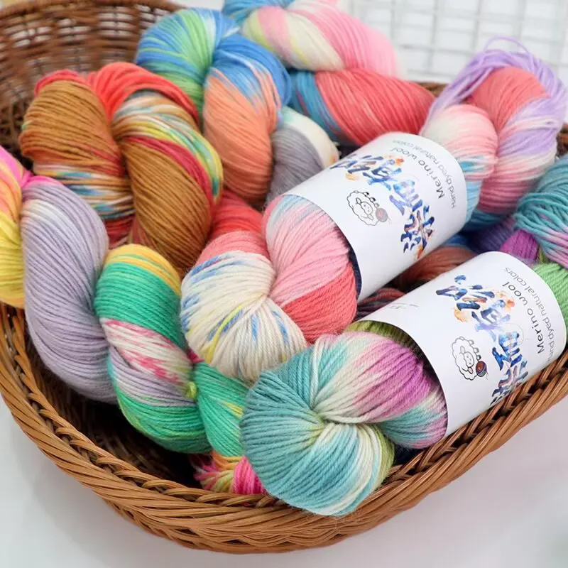 

Hand Dyed Wool Segment Dyed Wool Knitting Gradual Change DIY Sweater Baby Silk Thread Shawl Scarf Handmade Hat Sweater