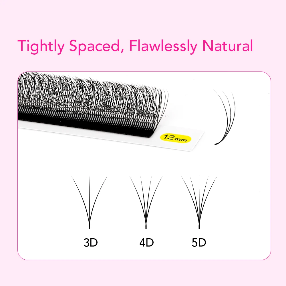TDANCE Neue Schmale 3D 4D 5D W Wimpernverlängerung Volumenfächer 0.07 C/D Handgemachte V-Form Wimpern Natürliche Dichte Faux Mink Wimpern – Detail 3