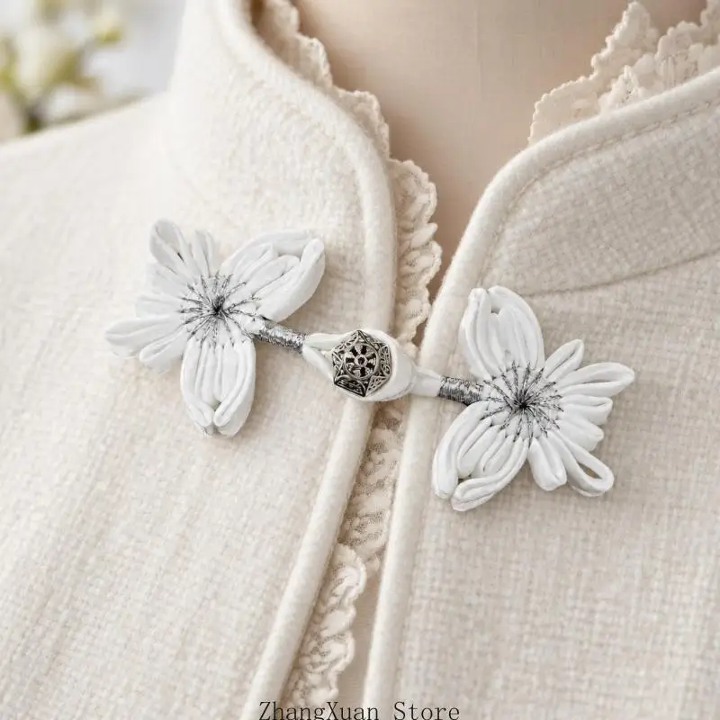 4-teilige chinesische dekorative Knopfverschlüsse für Cheongsam und traditionelle Kleidungsstücke 3XUF – Detail 3
